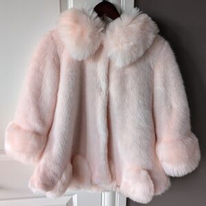 Fancy faux fur dress coat